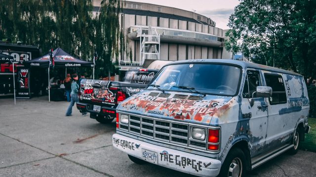 Touring Van and CFOX truck at 2011 Pearl Jam Vancouver show